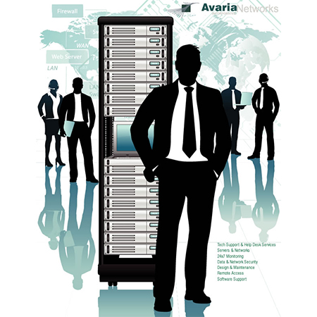 Avaria Networks - man with business server