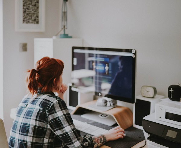 woman working at computer workstation - Cary NC computer services